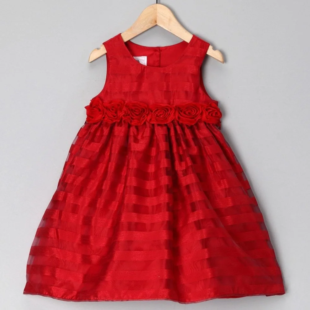 Marmellata Red Rosette Holiday Dress Set Baby Girl size 18 mo A-line Sleeveless‎